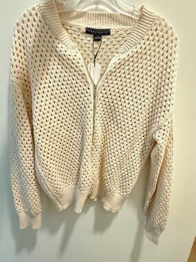 Sanctuary Open Knit Bomber Style Sweater NWT (S)